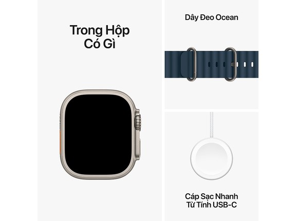 Apple Watch Ultra 2 49mm viền Titanium Dây Ocean Band